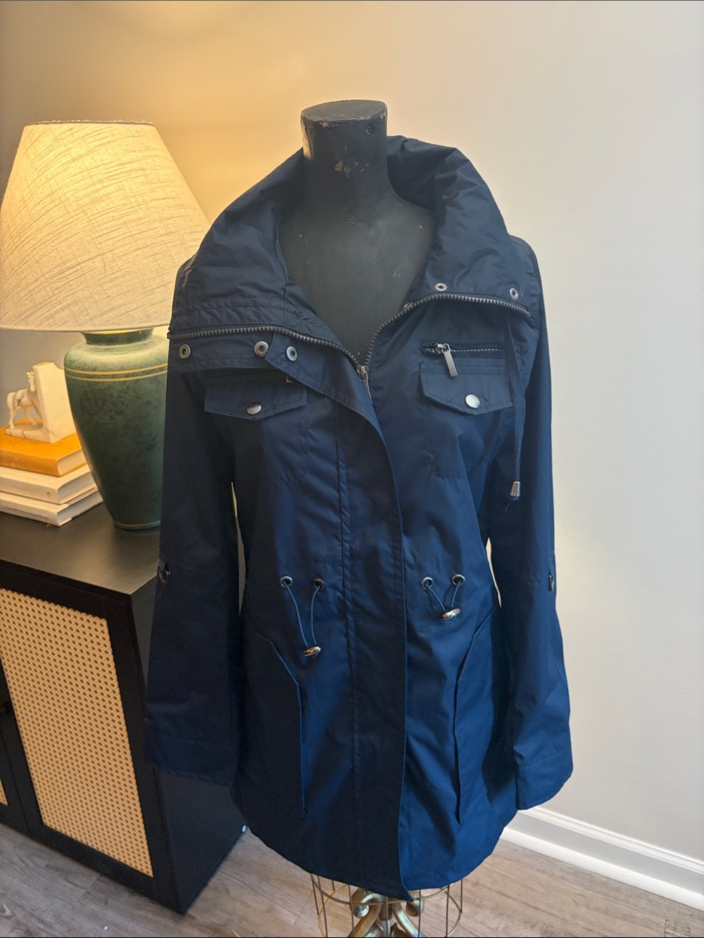 Yoki Classic Navy Field Hooded Rain Windbreaker Jacket M City Tourist Streetwear